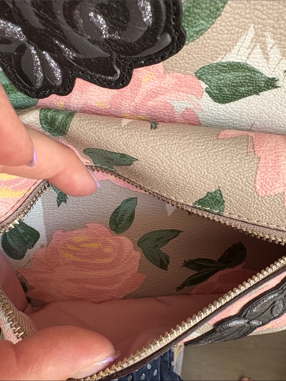 Coach Floral Patch Mini Backpack in Pink, Green, Black - Picture 7 of 7